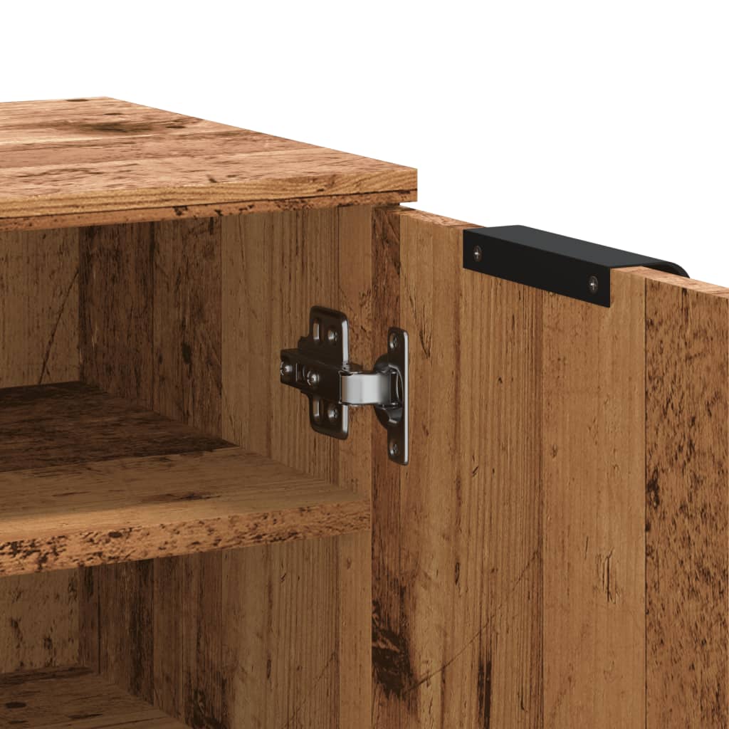 Schuhschrank -Optik 59X35X100,5 Cm Holzwerkstoff Altholz