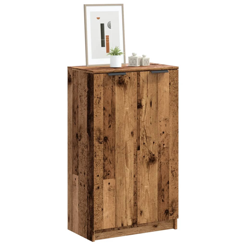 Schuhschrank -Optik 59X35X100,5 Cm Holzwerkstoff Altholz