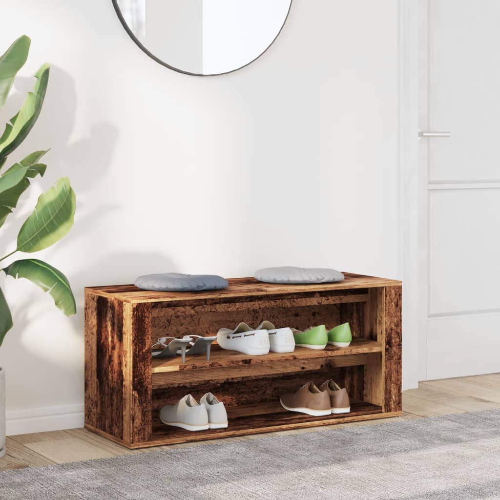Schuhbank -Optik 100X35X45 Cm Holzwerkstoff Altholz