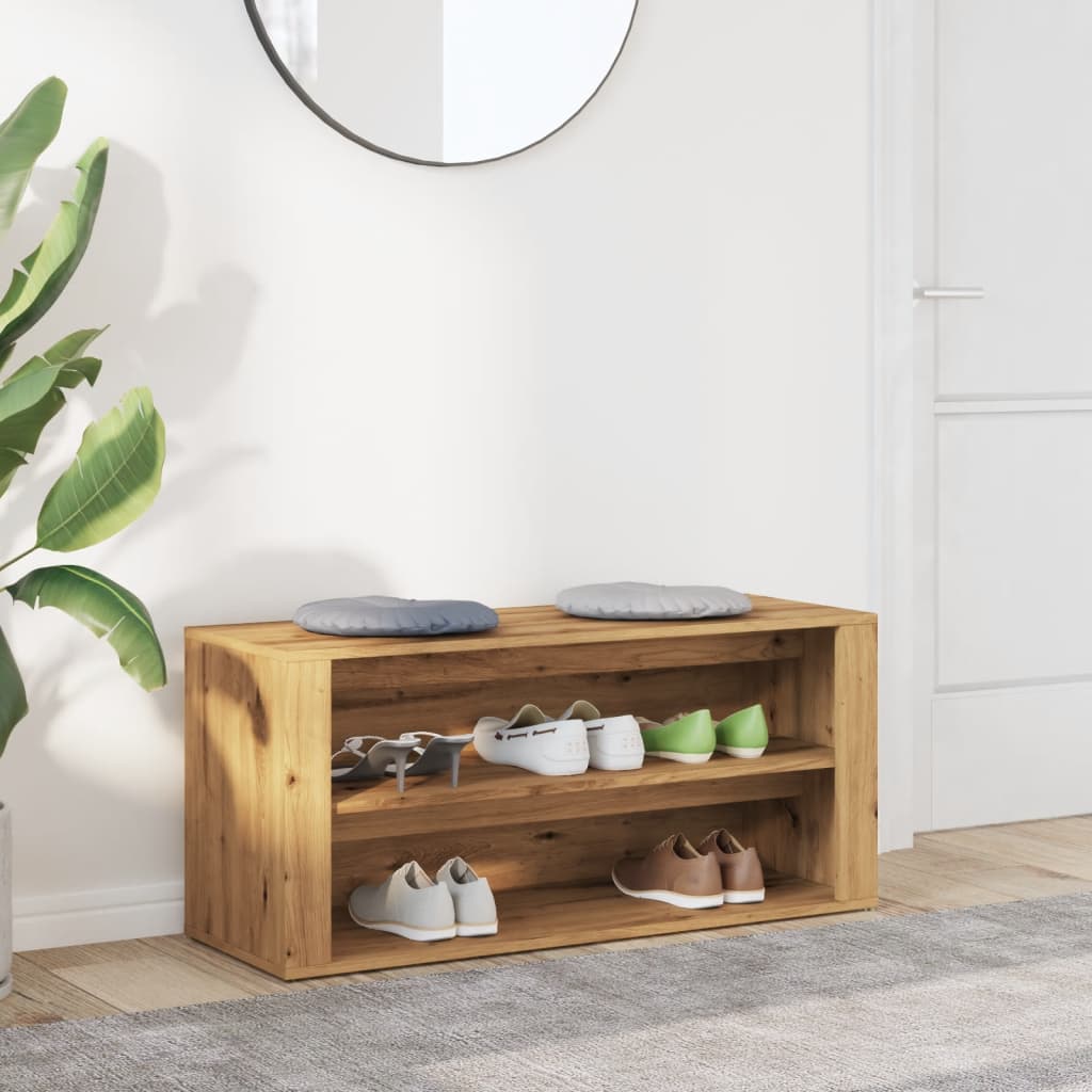 Schuhbank 100X35X45 Cm Holzwerkstoff Artisan-Eiche