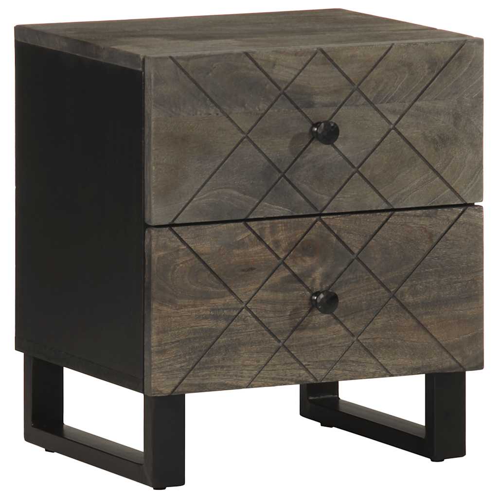 Nachttische 2 Stk. Schwarz 40X33X46 Cm Massivholz Mango