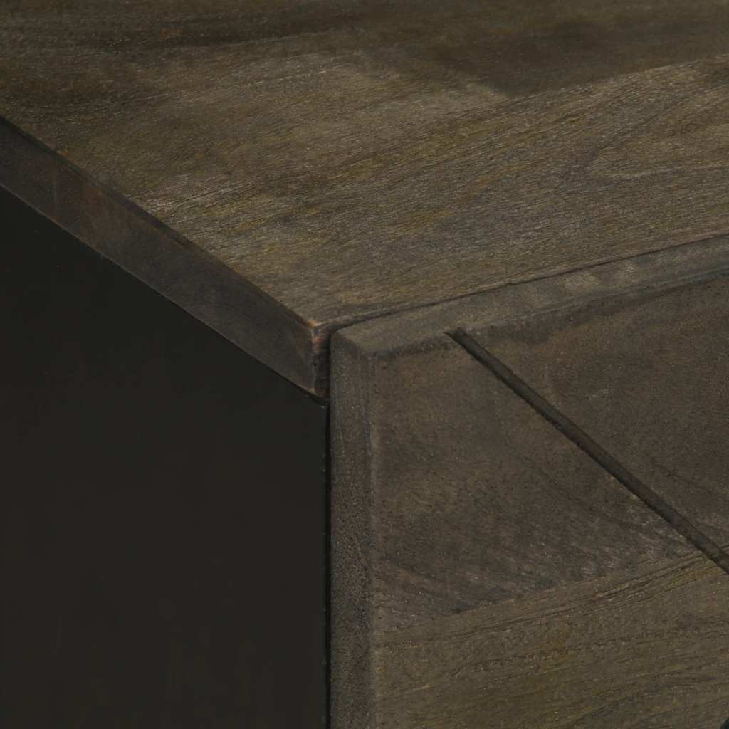 Nachttische 2 Stk. Schwarz 40X33X46 Cm Massivholz Mango