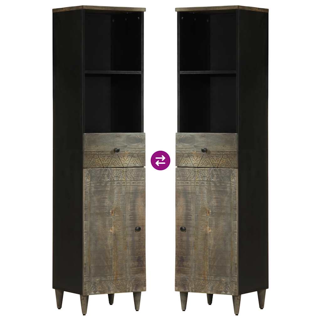 Badschrank 38X33X160 Cm Massivholz Mango