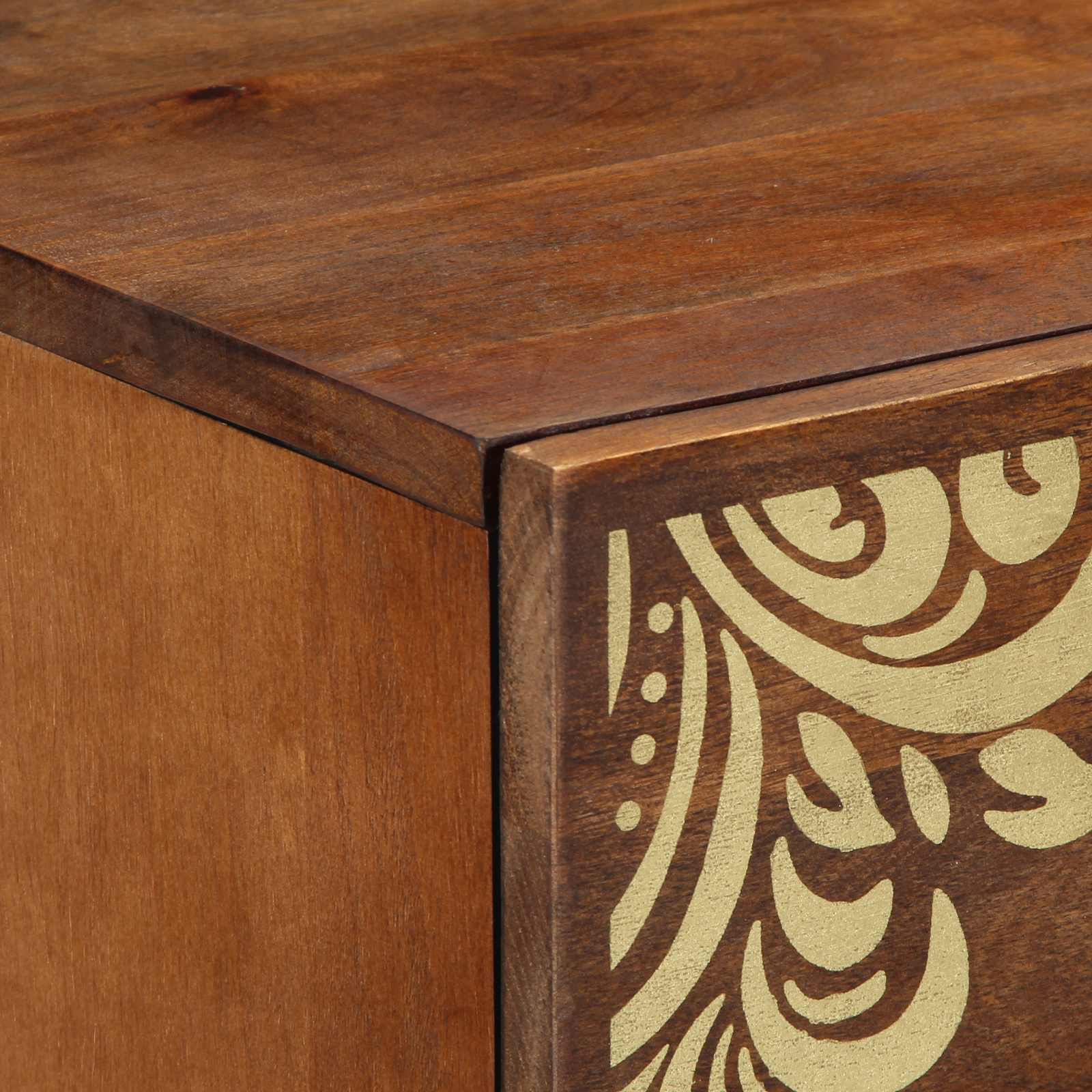 Sideboard Braun 60 X 33 X 75 Cm Massivholz Mango