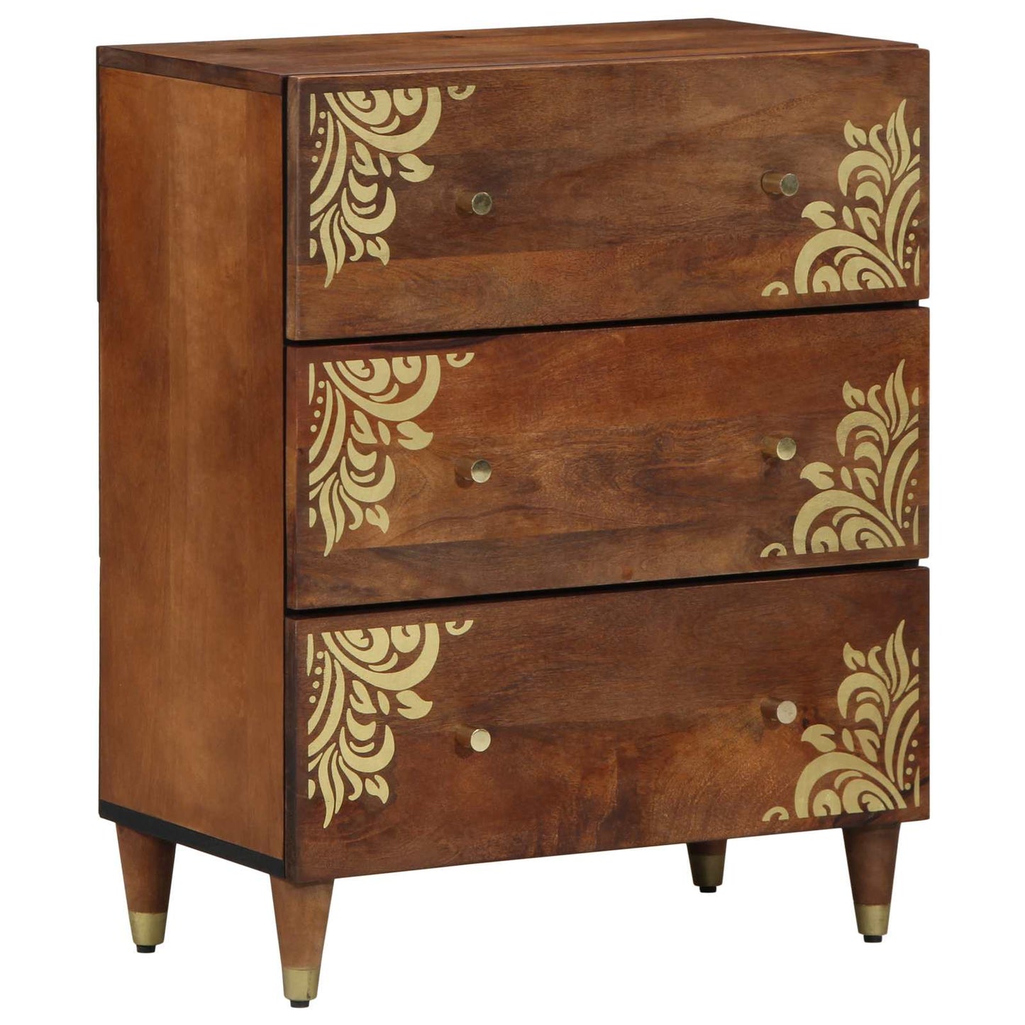 Sideboard Braun 60 X 33 X 75 Cm Massivholz Mango