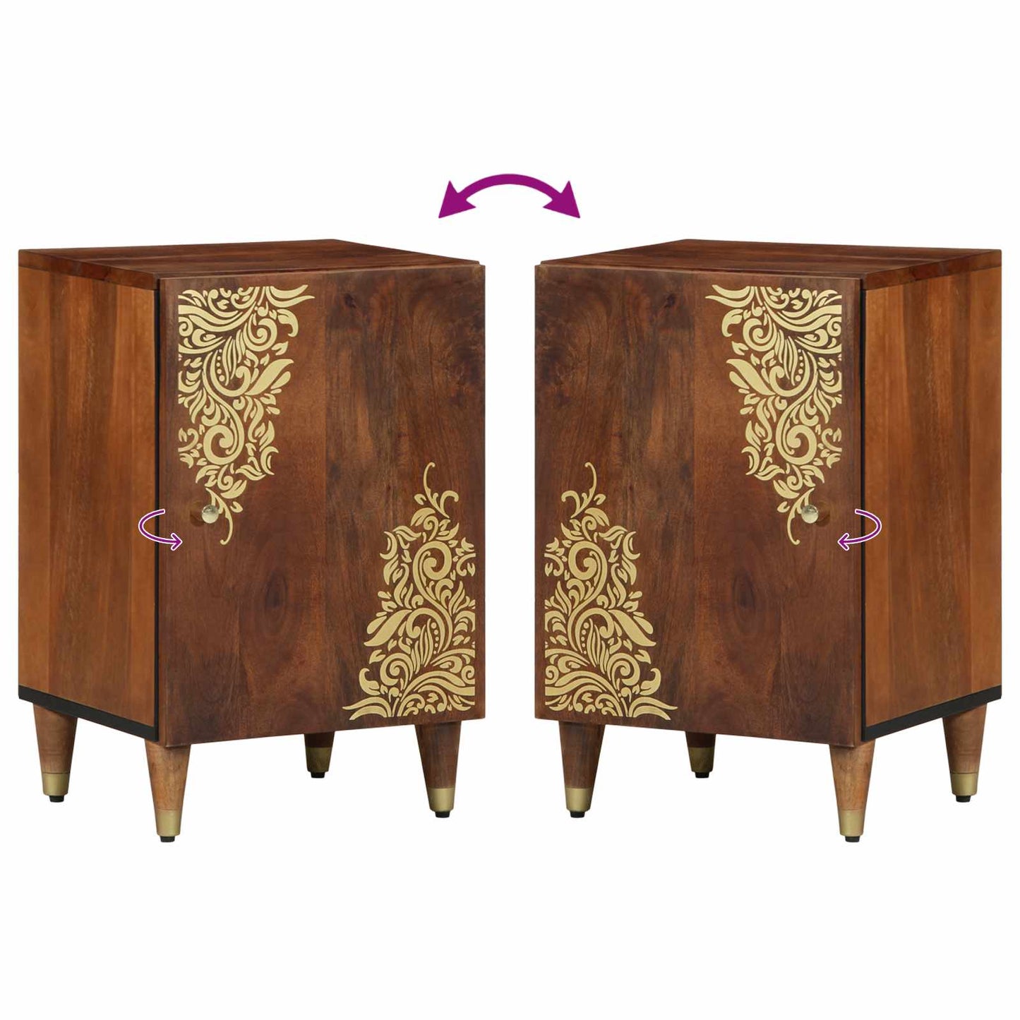 Badezimmerschrank 38 X 33 X 58 Cm Massivholz Mango