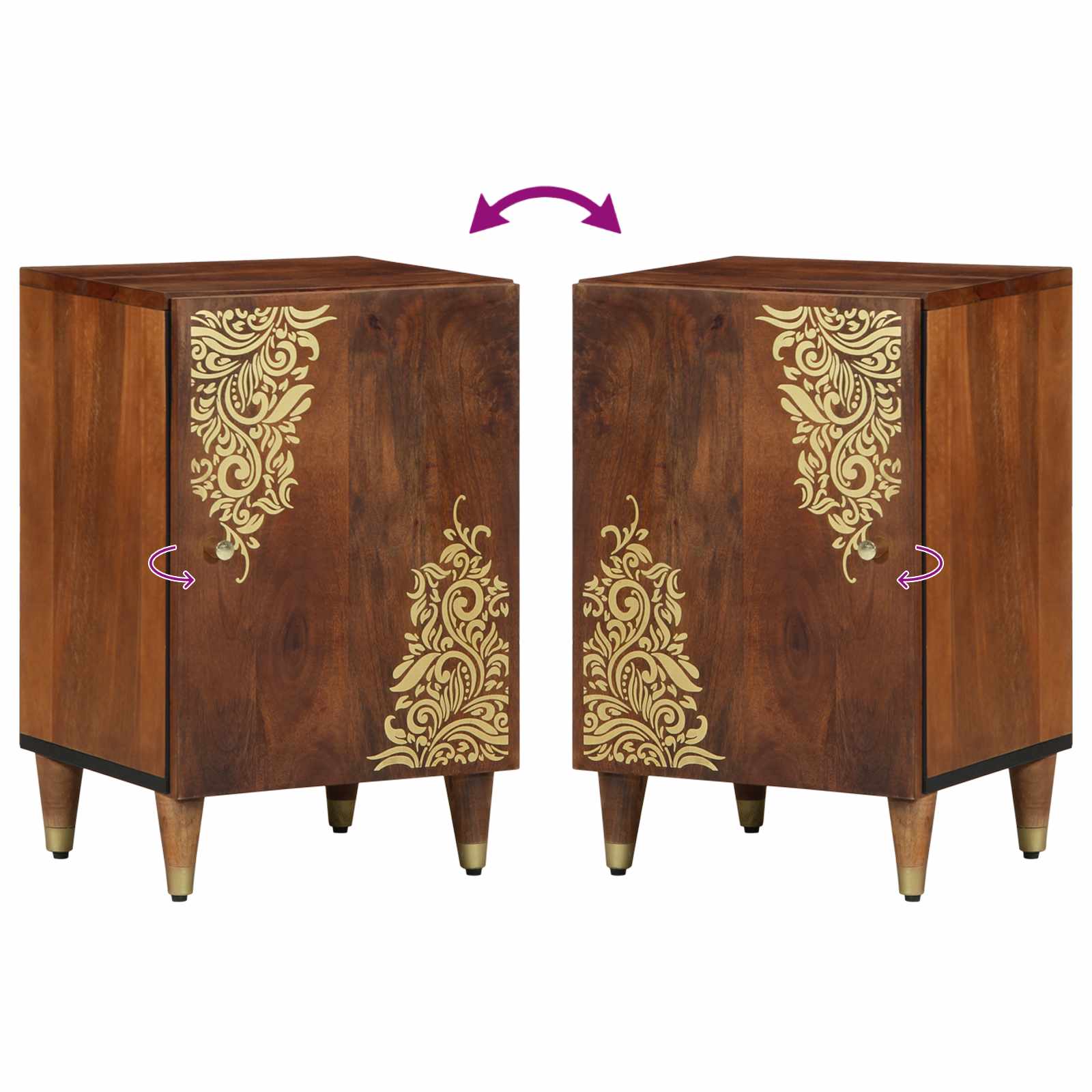 Badezimmerschrank 38 X 33 X 58 Cm Massivholz Mango