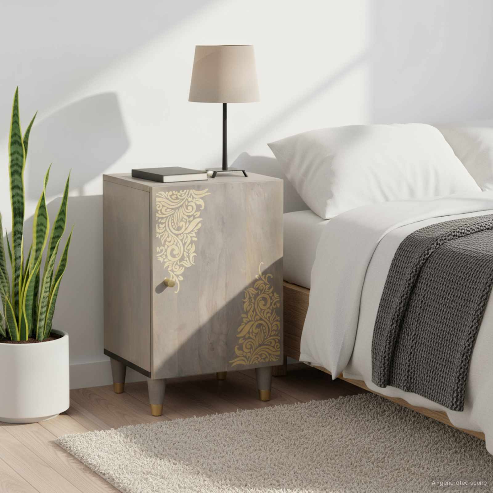 Badezimmerschrank 38 X 33 X 58 Cm Massivholz Mango