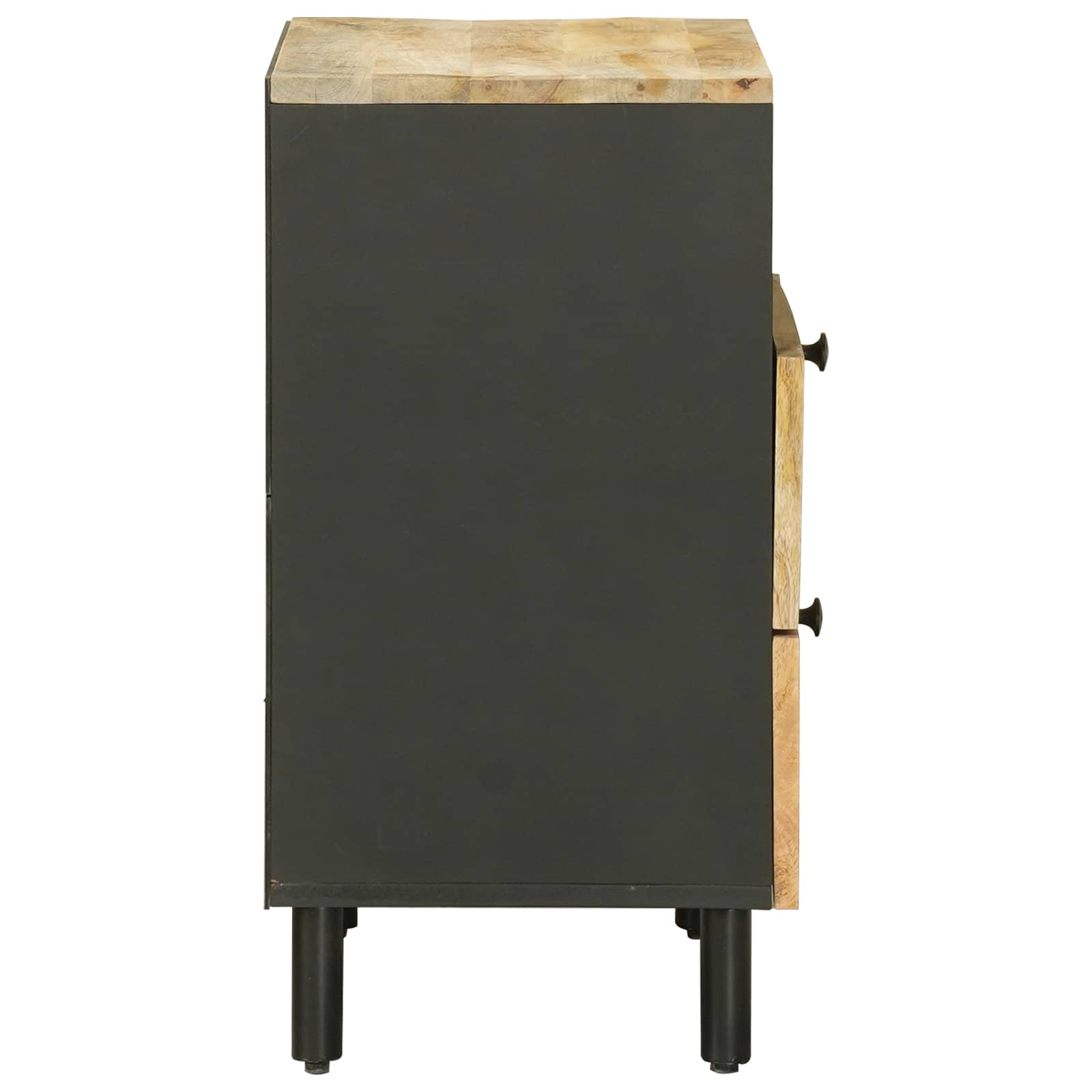 Nachttisch Braun Und Schwarz 50 X 33 X 60 Cm Massivholz Mango
