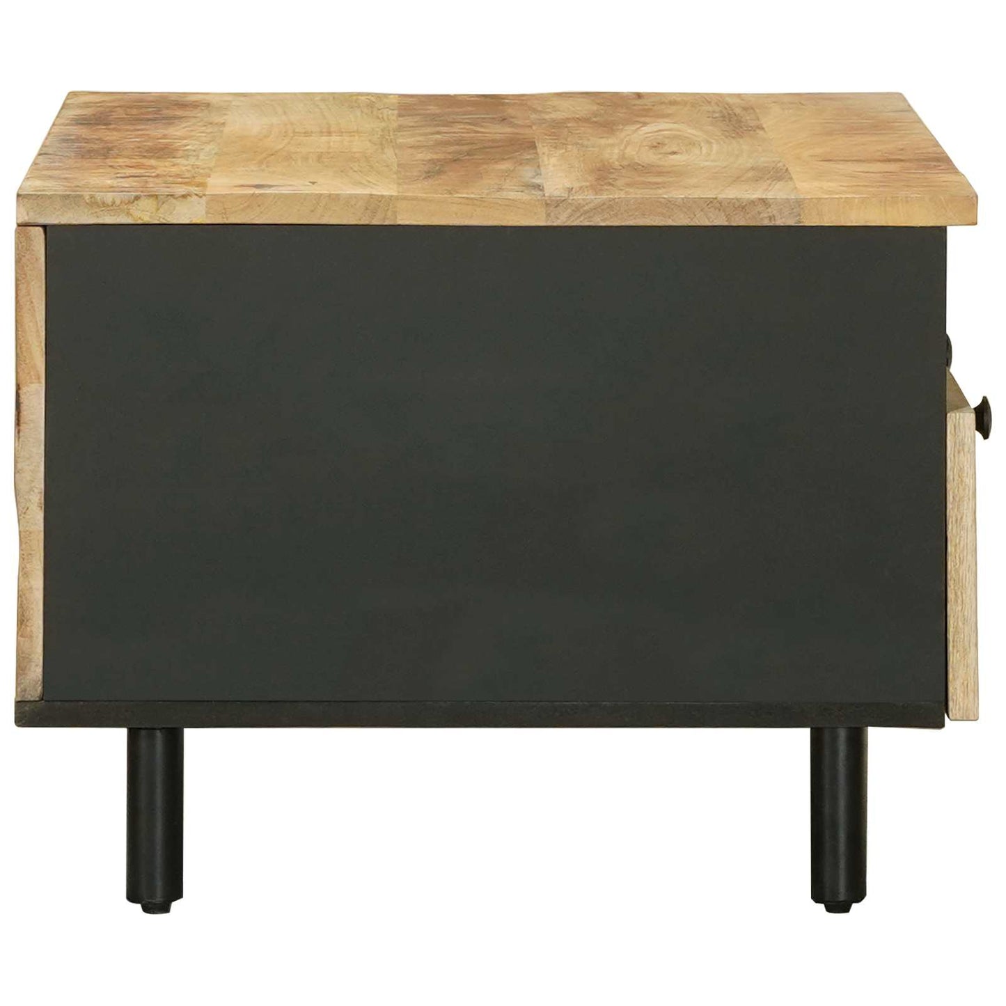 Couchtisch Braun Und Schwarz 80 X 54 X 40 Cm Massivholz Mango
