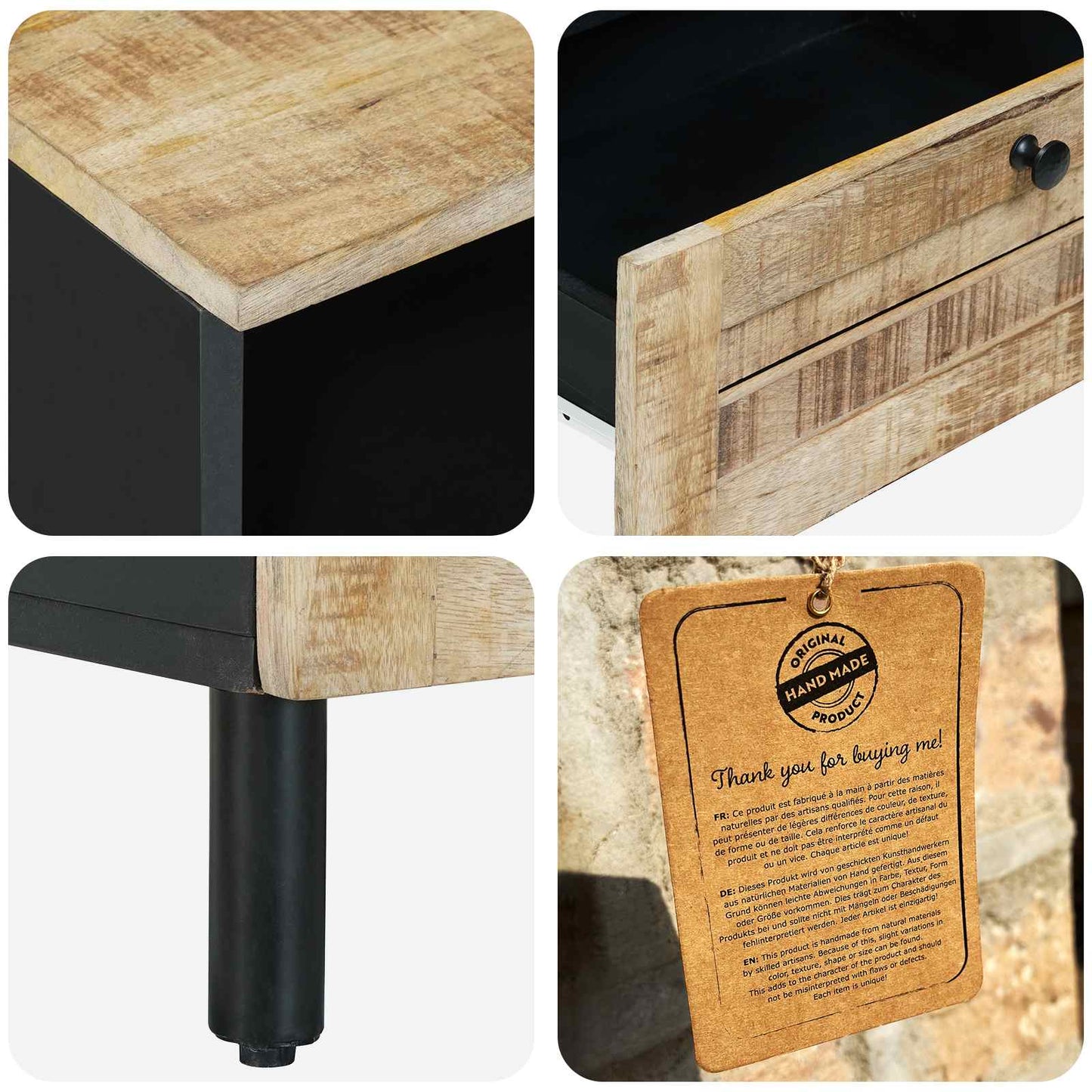 Stauraumschränke Braun 80 X 33,5 X 46 Cm Massivholz Mango