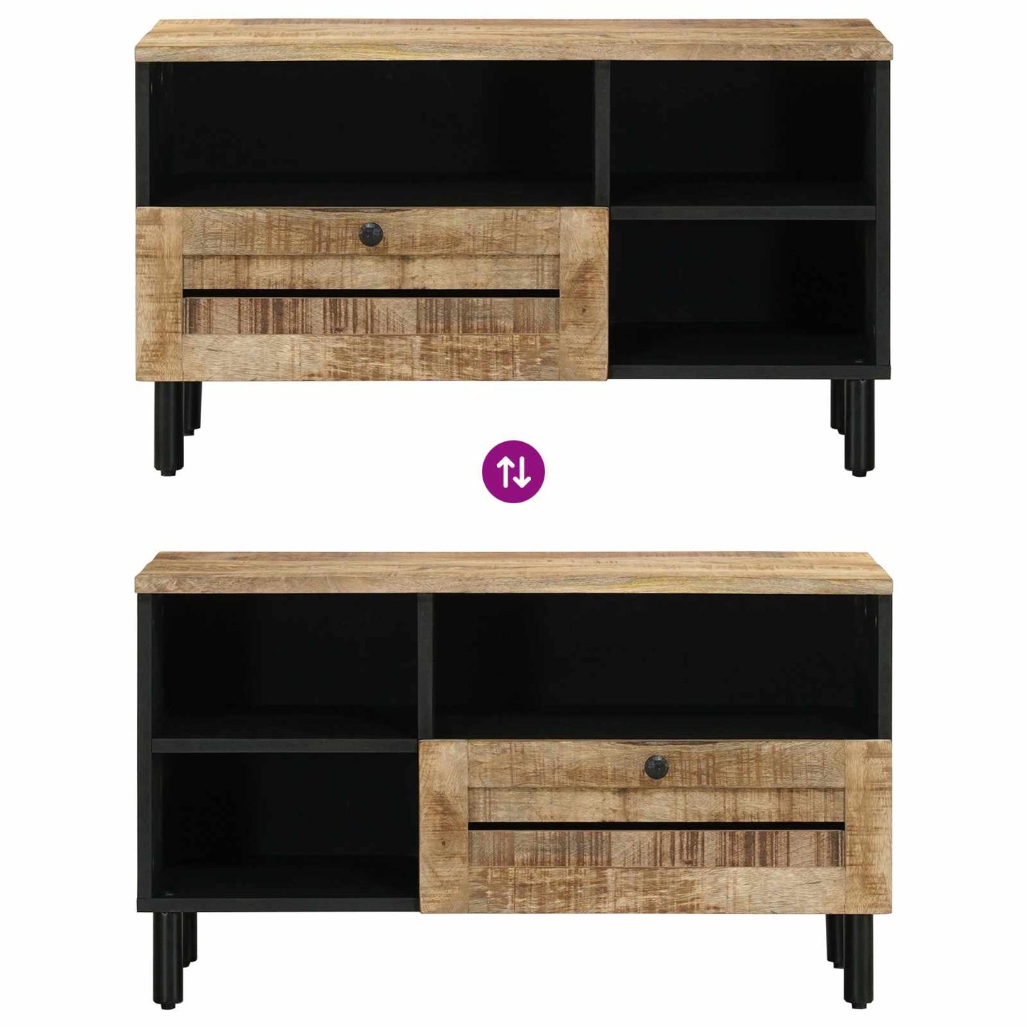 Stauraumschränke Braun 80 X 33,5 X 46 Cm Massivholz Mango