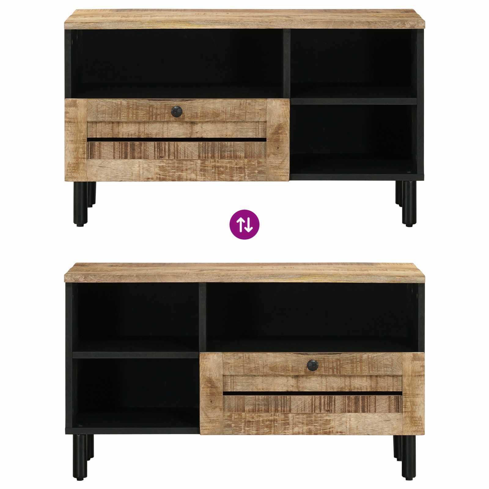 Stauraumschränke Braun 80 X 33,5 X 46 Cm Massivholz Mango