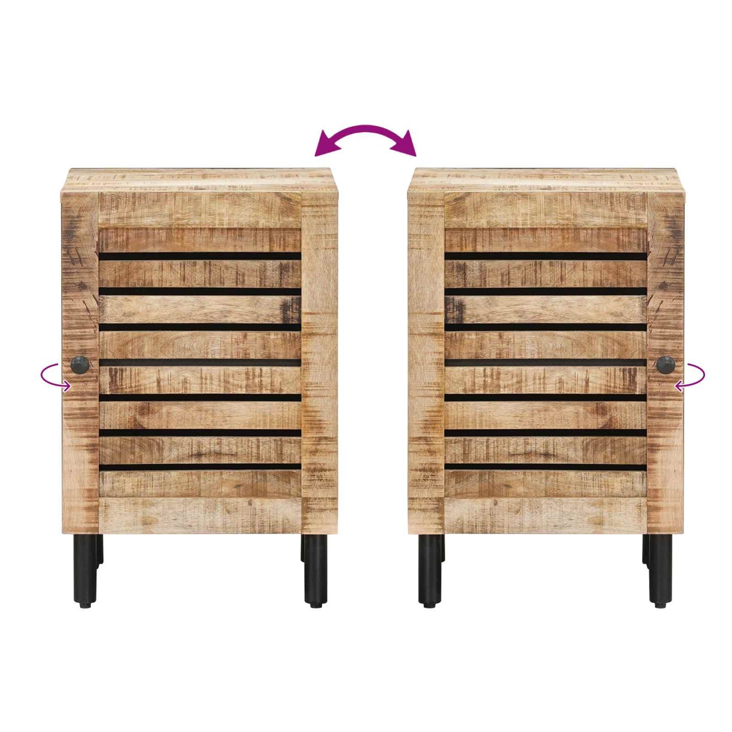 Badezimmerschrank Mit Tür Braun Und Schwarz 38 X 33,5 X 58 Cm