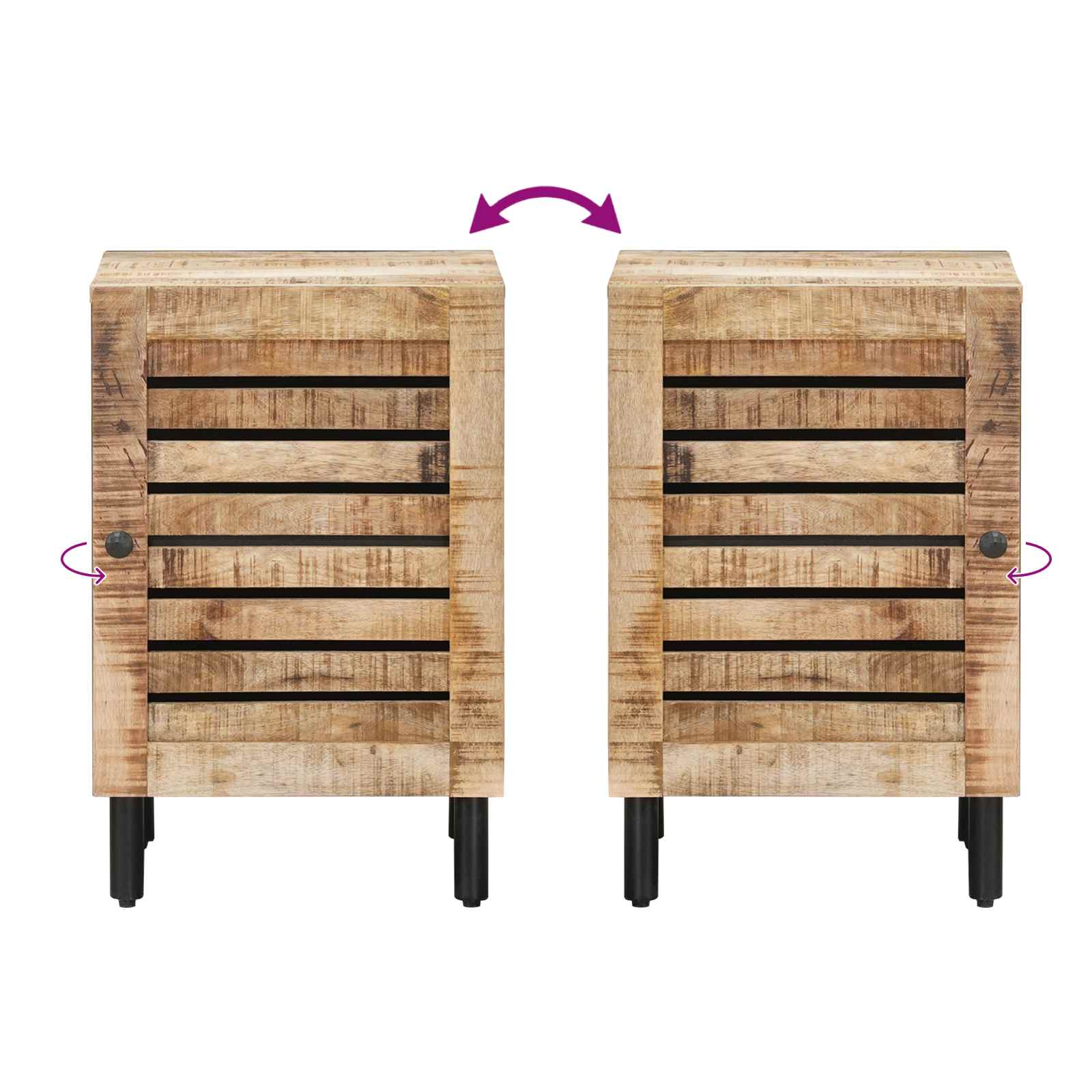 Badezimmerschrank Mit Tür Braun Und Schwarz 38 X 33,5 X 58 Cm
