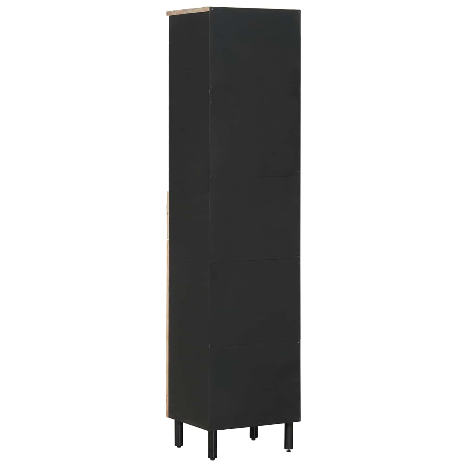 Badezimmerschrank Mit Tür Braun Und Schwarz 38 X 33,5 X 160 Cm