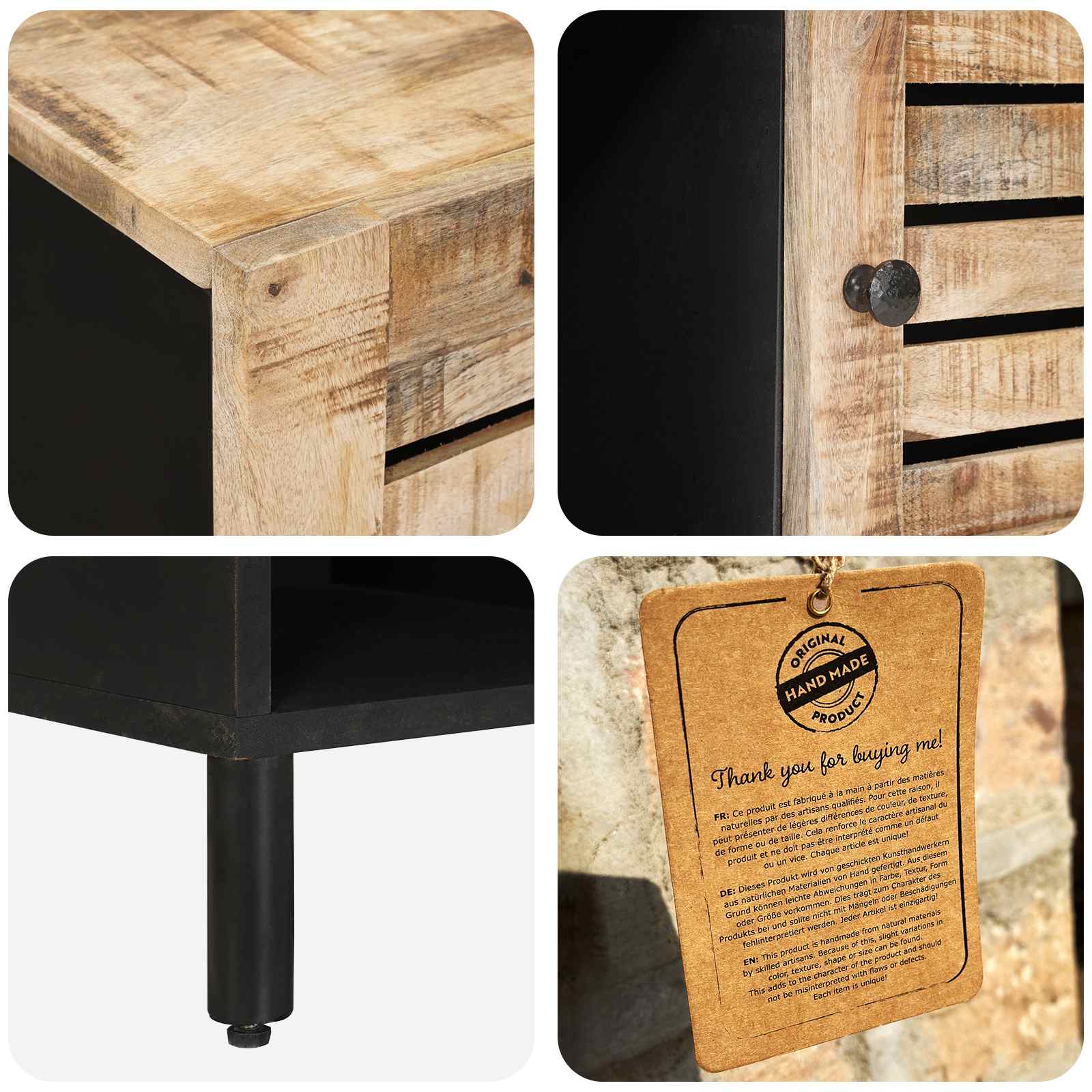 Stauraumschränke Braun 80 X 33,5 X 75 Cm Massivholz Mango