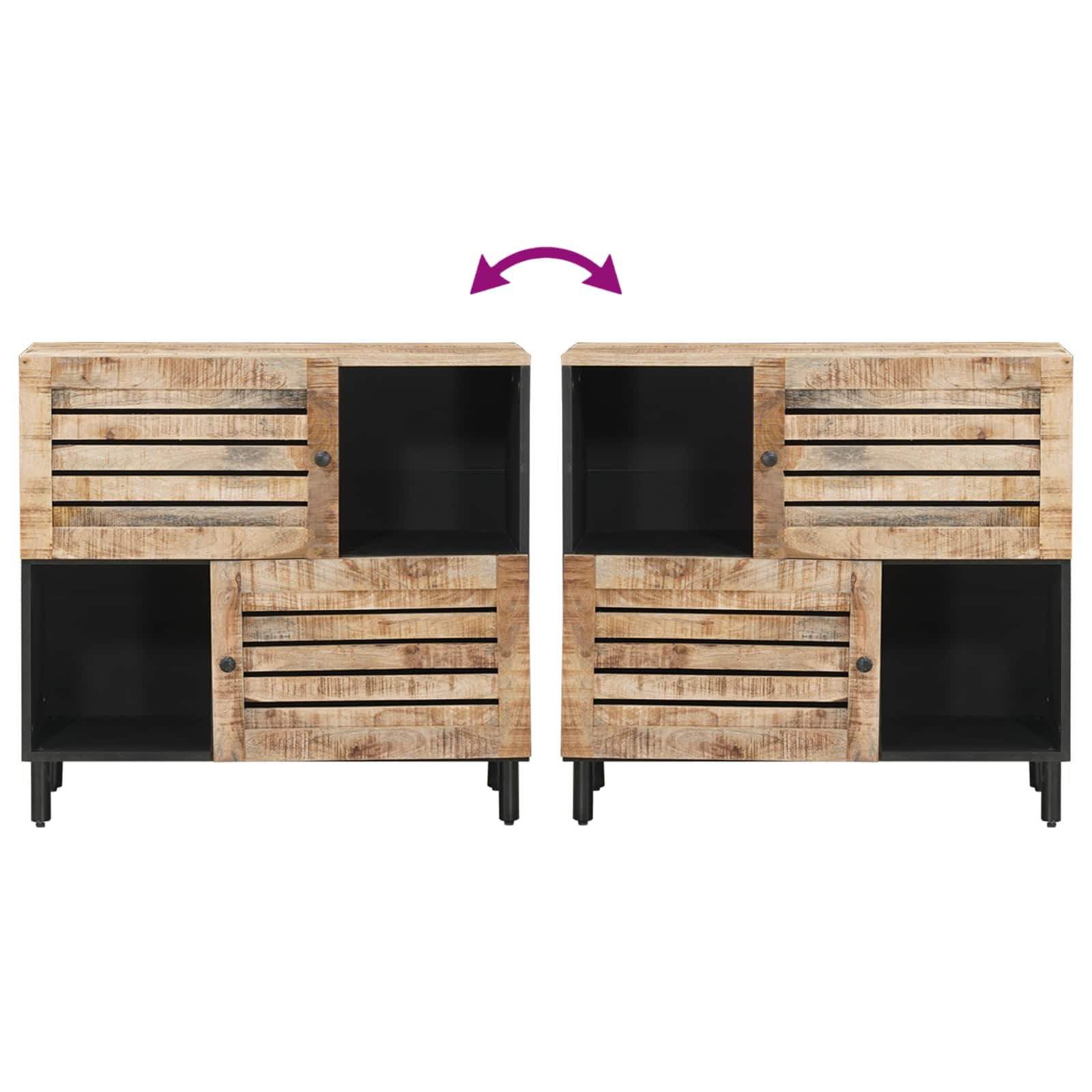 Stauraumschränke Braun 80 X 33,5 X 75 Cm Massivholz Mango