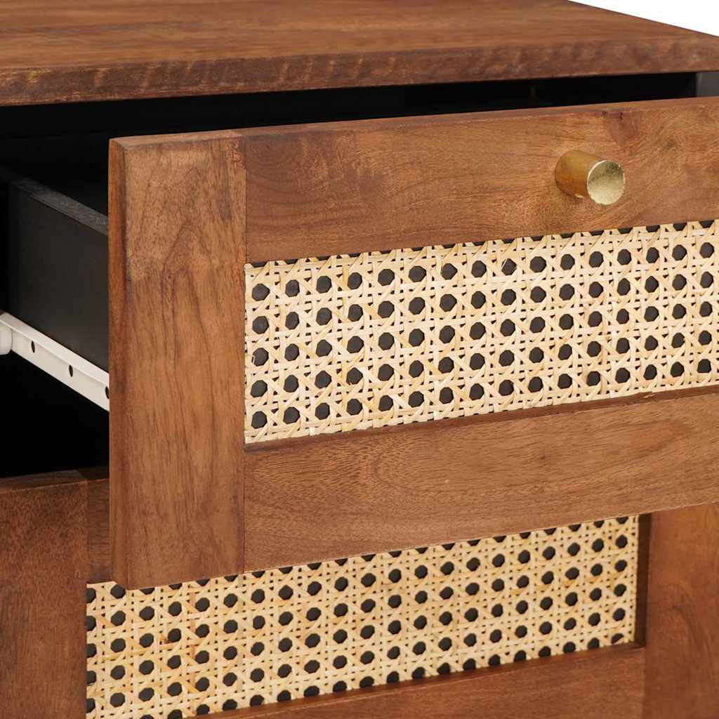 Nachttisch 2 Pcs Braun 40 X 33,5 X 46 Cm Massivholz Akazie