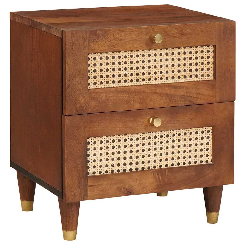 Nachttisch 2 Pcs Braun 40 X 33,5 X 46 Cm Massivholz Akazie
