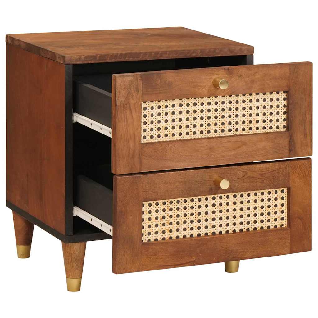 Nachttisch 2 Pcs Braun 40 X 33,5 X 46 Cm Massivholz Akazie