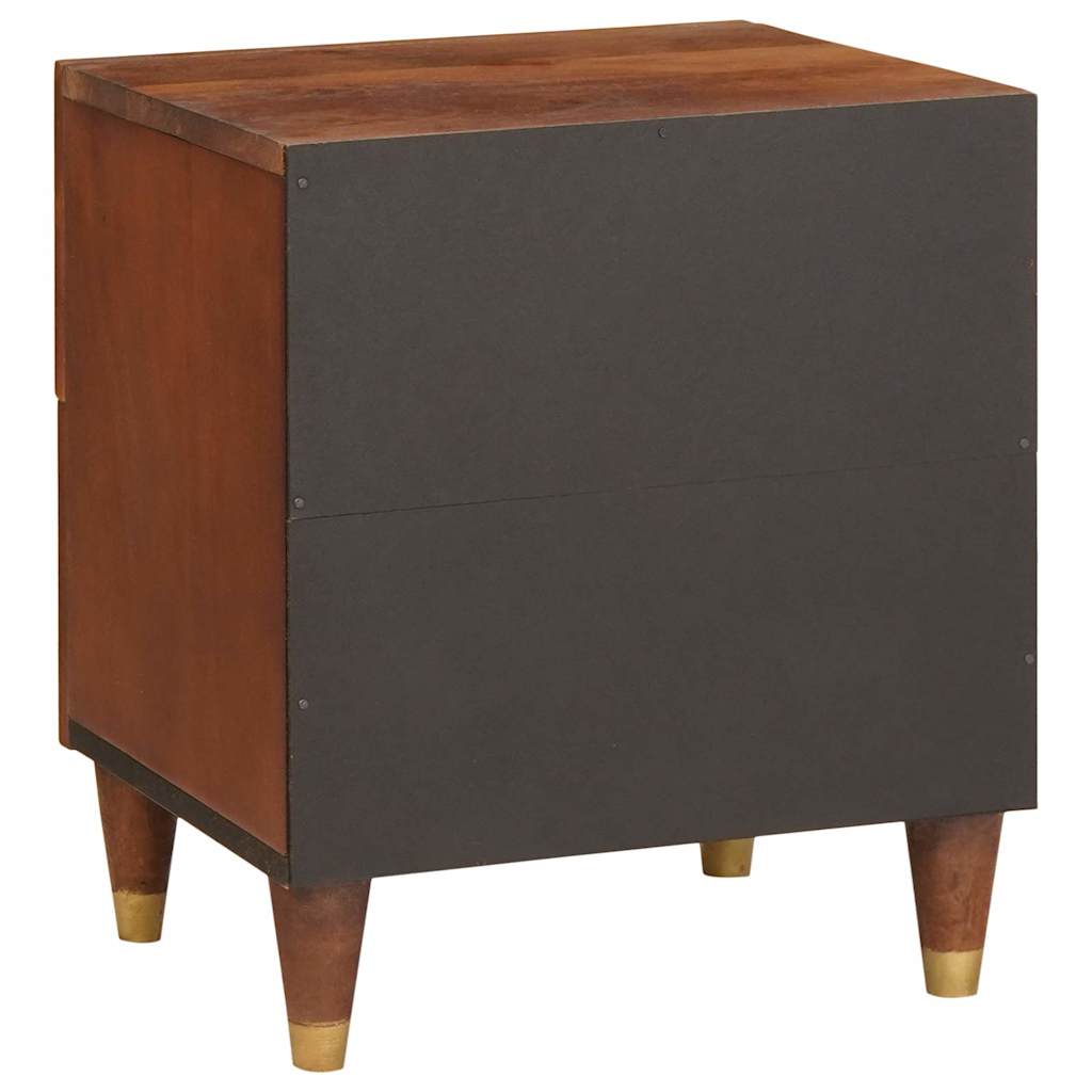 Nachttisch 2 Pcs Braun 40 X 33,5 X 46 Cm Massivholz Akazie