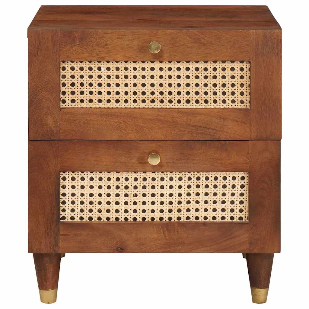 Nachttisch 2 Pcs Braun 40 X 33,5 X 46 Cm Massivholz Akazie