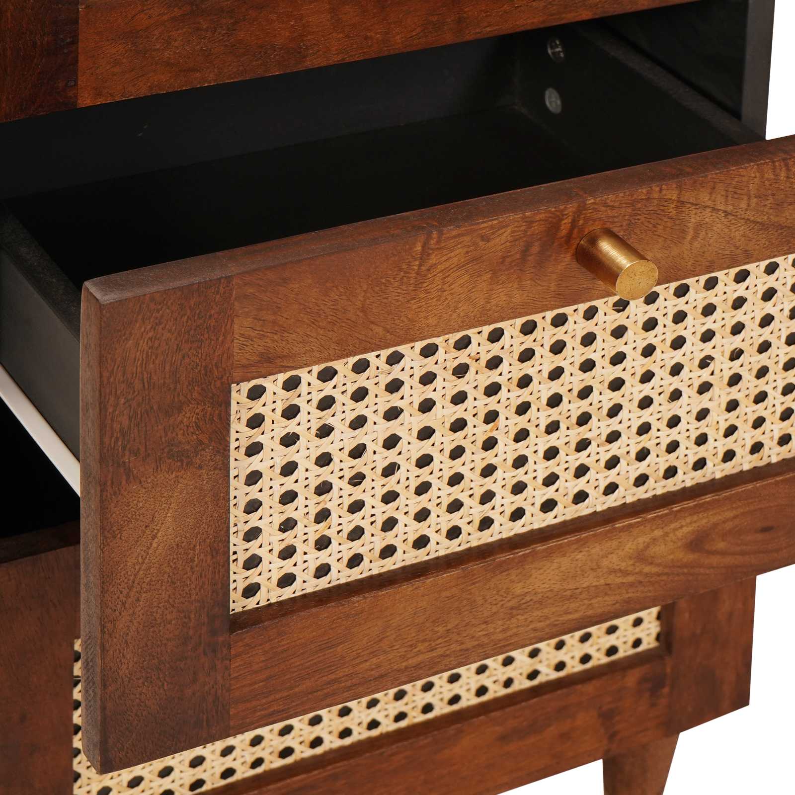 Sideboard Braun 40 X 33,5 X 75 Cm Massivholz Mango