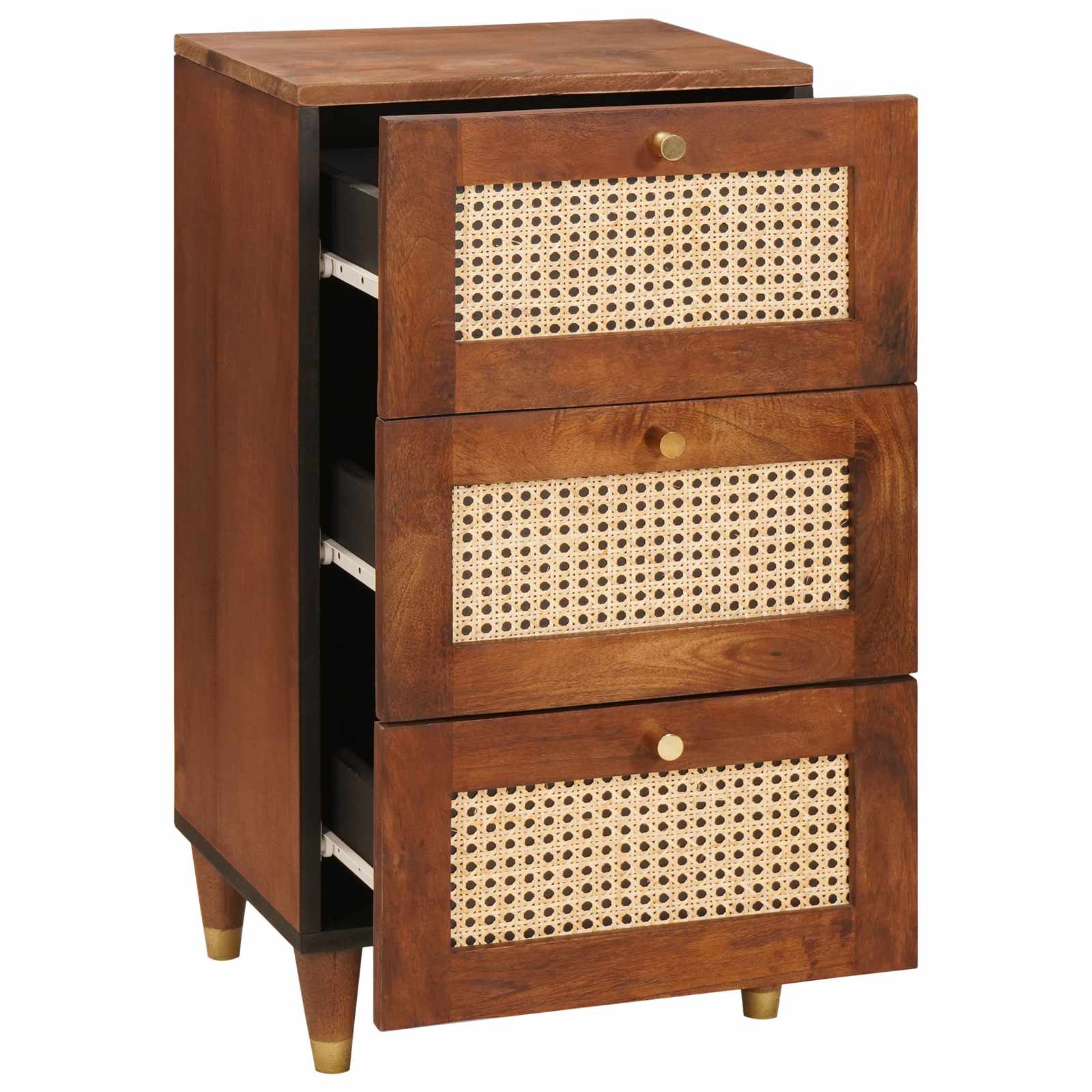 Sideboard Braun 40 X 33,5 X 75 Cm Massivholz Mango