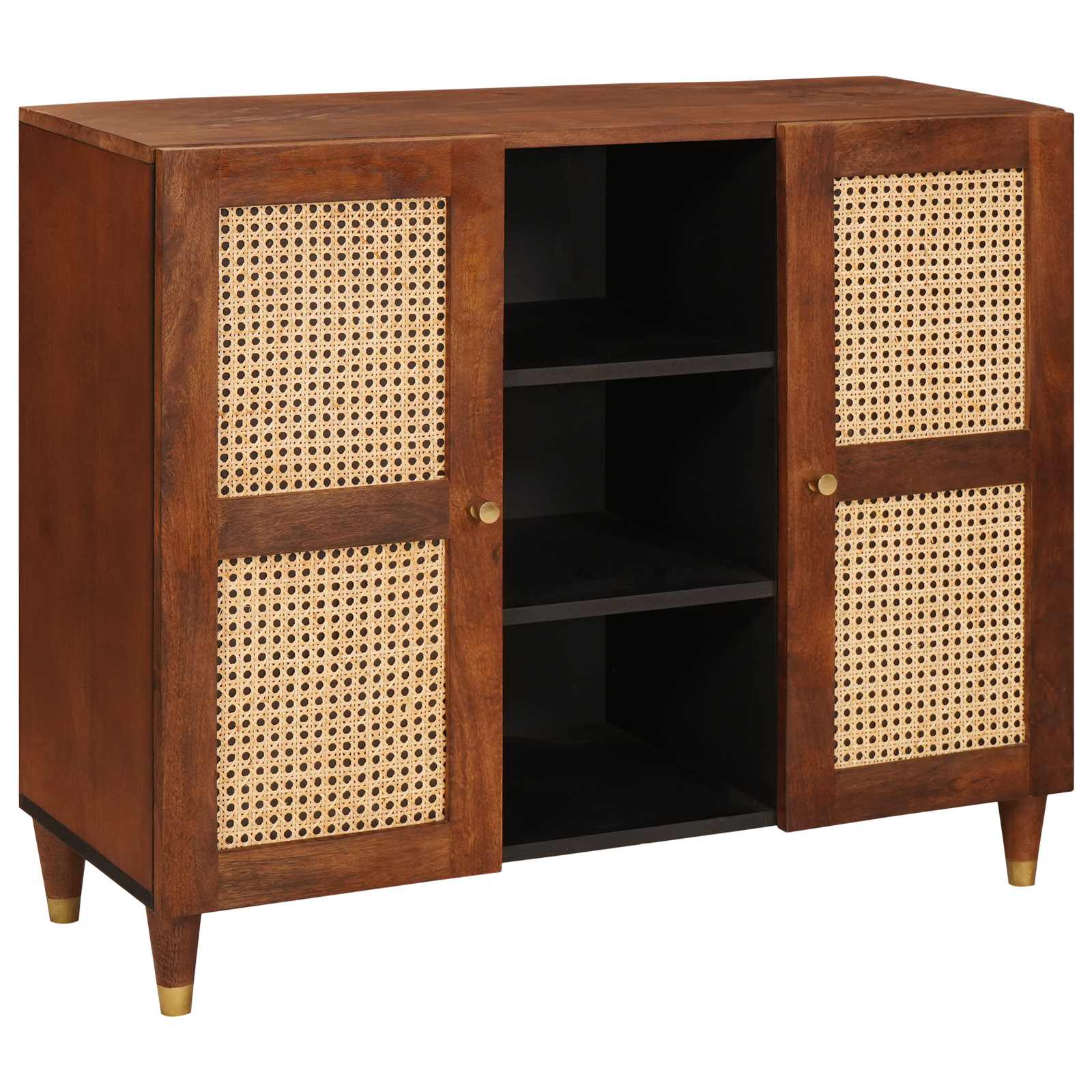 Sideboard Braun 90 X 33,5 X 75 Cm Massivholz Mango