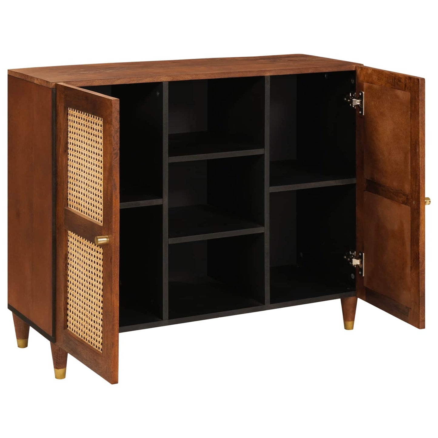 Sideboard Braun 90 X 33,5 X 75 Cm Massivholz Mango
