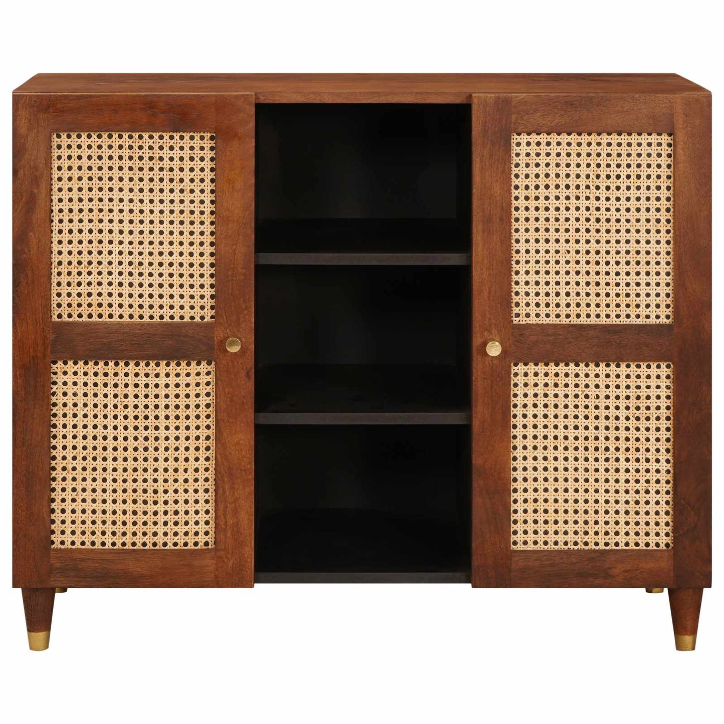 Sideboard Braun 90 X 33,5 X 75 Cm Massivholz Mango