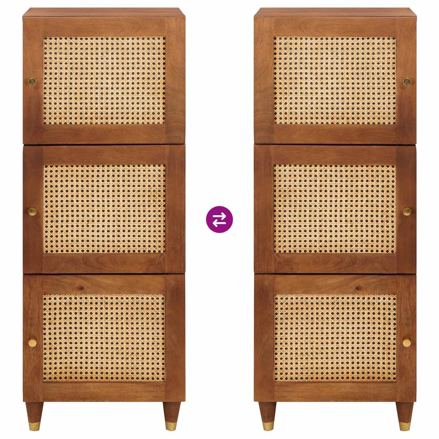 Hohes Brett Braun 40 X 33,5 X 110 Cm Massivholz Mango