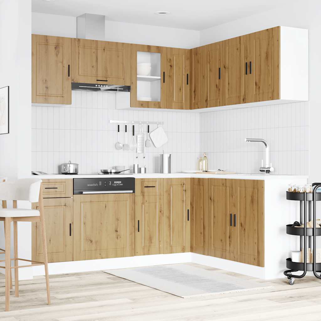 11-Tlg. Küchenschrank-Set Porto Artisan-Eiche Holzwerkstoff Altholz