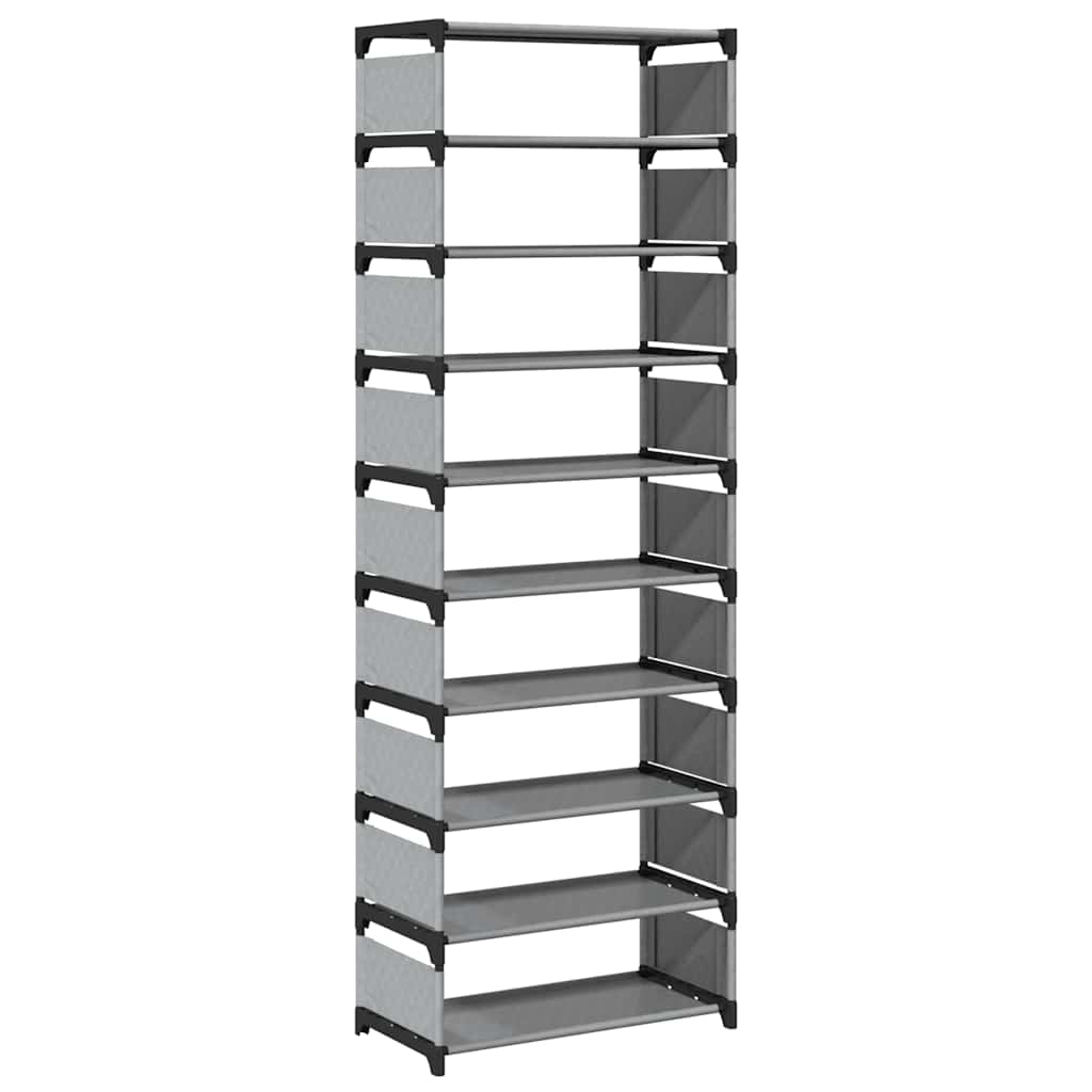Schuhregal 10-Stöckig Grau 54X28X Vliesstoff