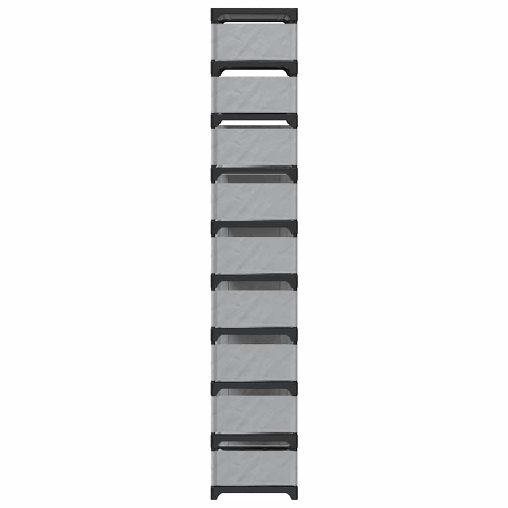 Schuhregal 10-Stöckig Grau 54X28X Vliesstoff