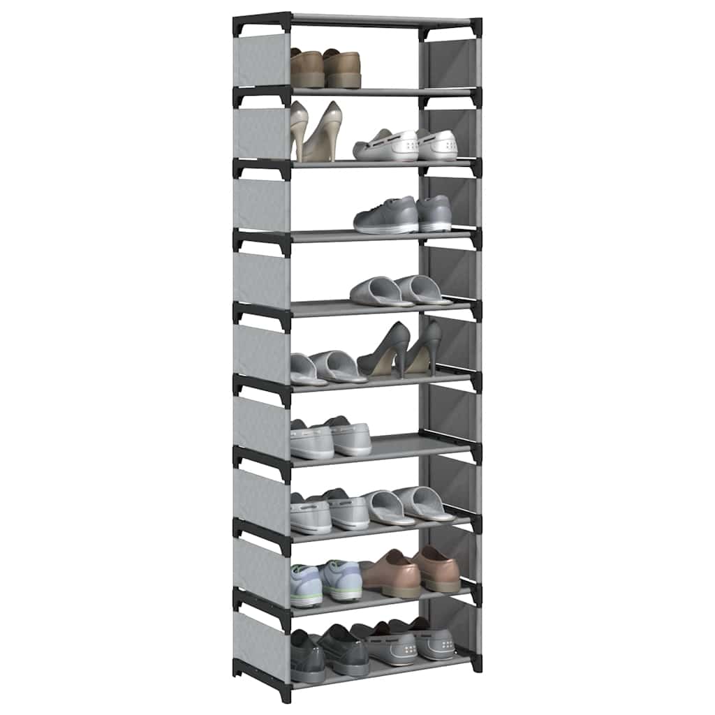 Schuhregal 10-Stöckig Grau 54X28X Vliesstoff