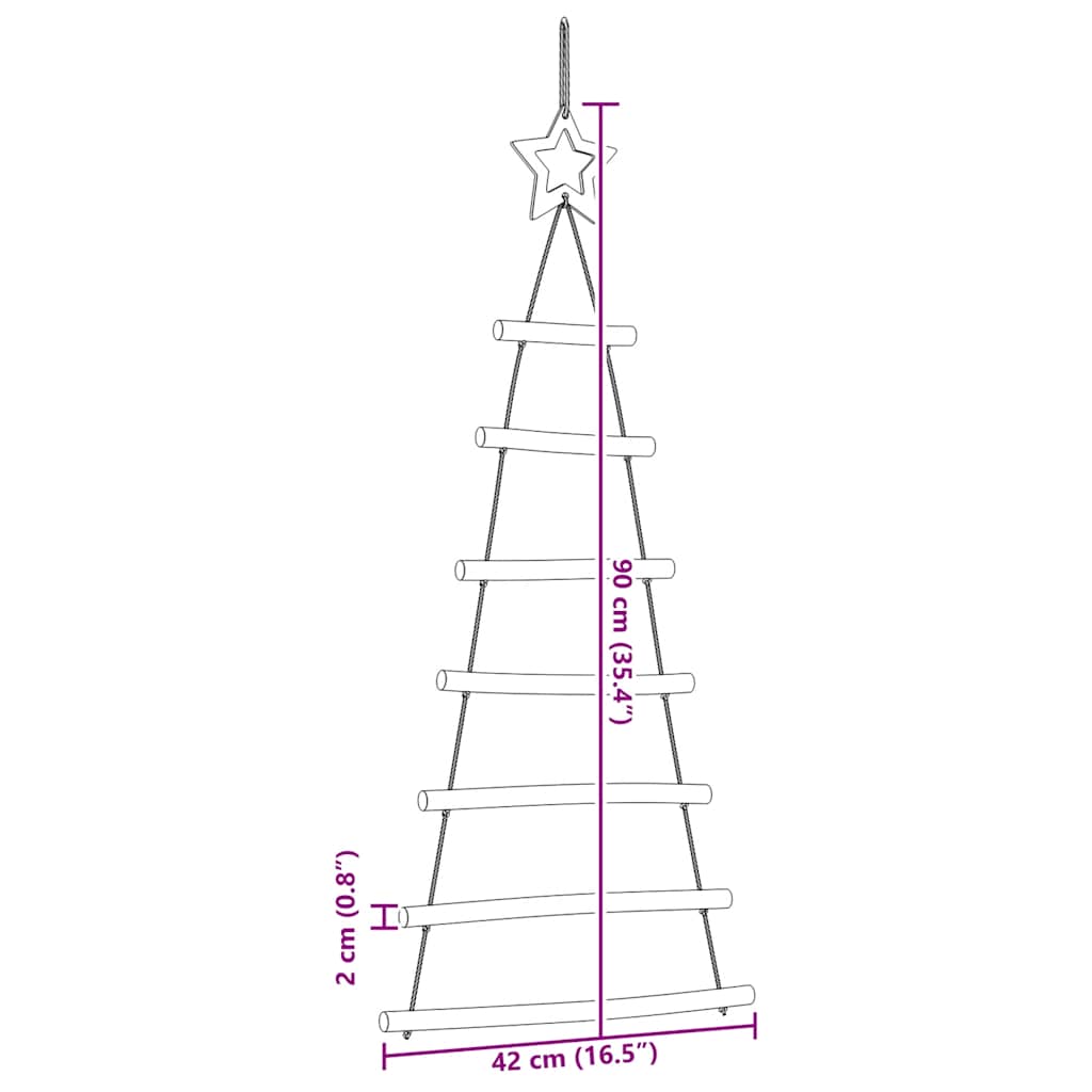 Hängende Weihnachtsbäume Mit Spitzensternen 2 Stk. Naturzweig Schwarz