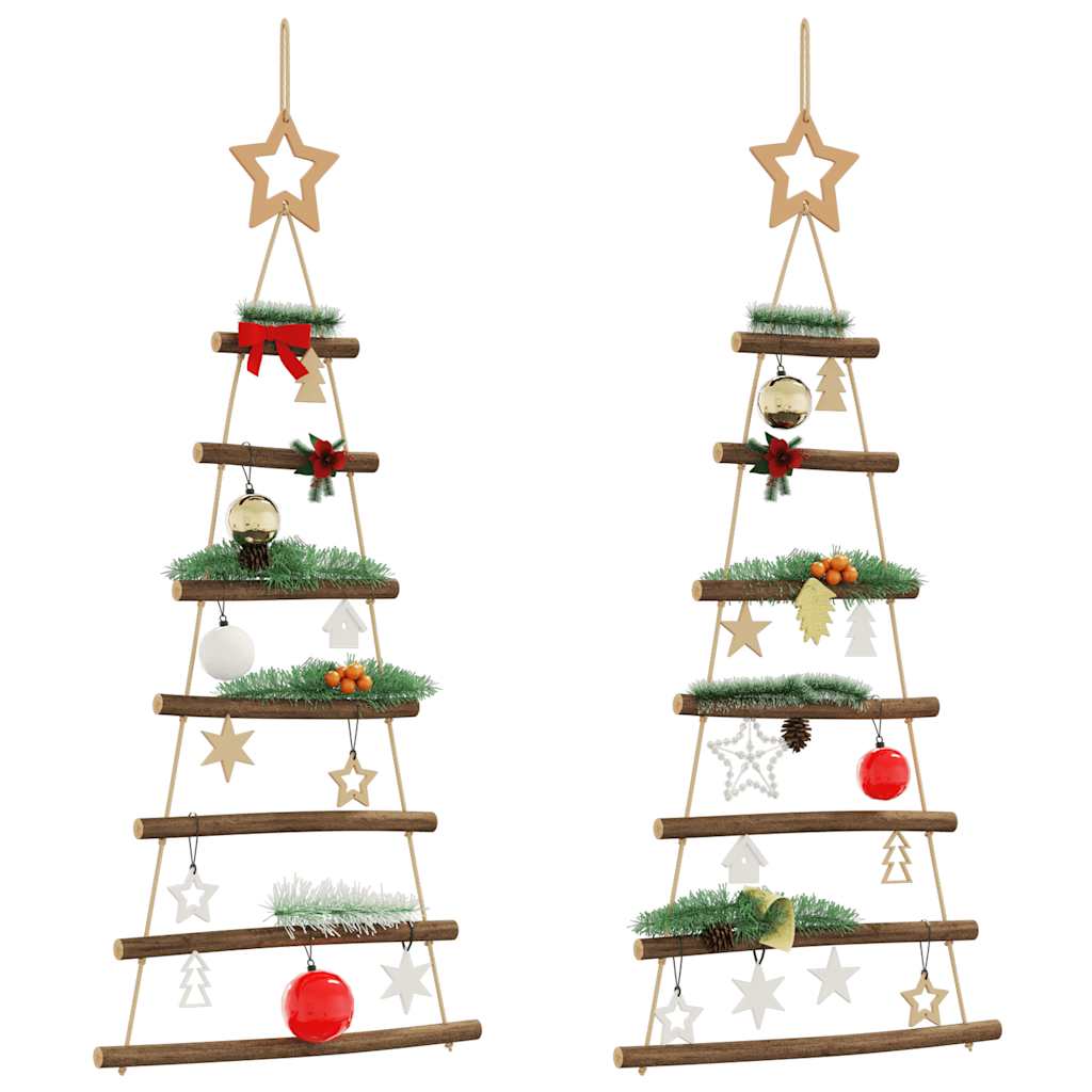 Hängende Weihnachtsbäume Mit Spitzensternen 2 Stk. Naturzweig Schwarz