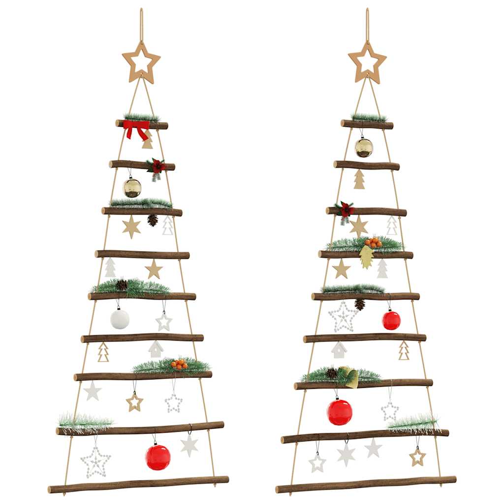 Hängende Weihnachtsbäume Mit Spitzensternen 2 Stk. Naturzweig Schwarz