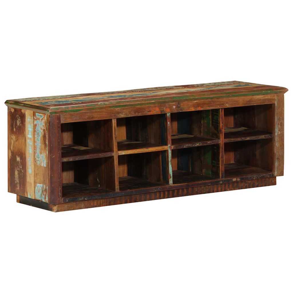 Schuhschrank Braun 110 X 35 X 40 Cm Massives Upgecyceltes Holz
