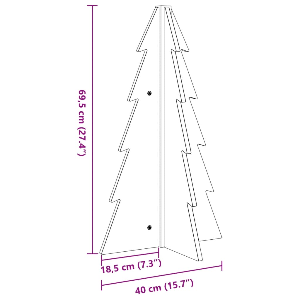 Weihnachtsbaum Holz Zum Schmücken 69,5 Cm Massivholz Kiefer Natur