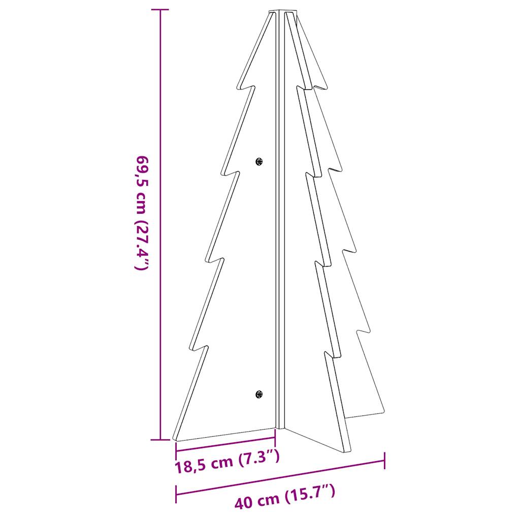 Weihnachtsbaum Holz Zum Schmücken 69,5 Cm Massivholz Kiefer Wachsbraun