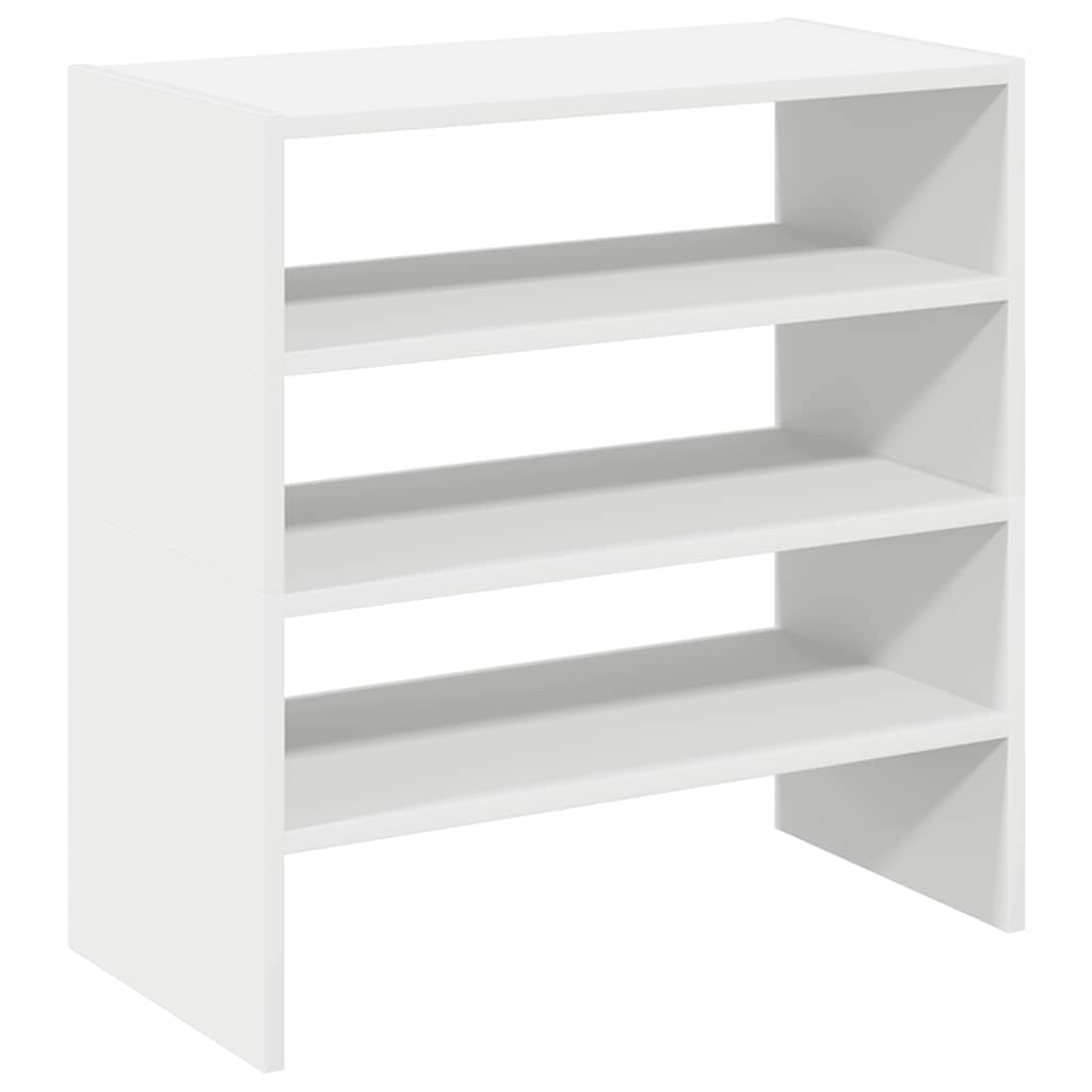 Schuhregale 2 Stk. Stapelbar 60X30X30,5 Cm Weiß