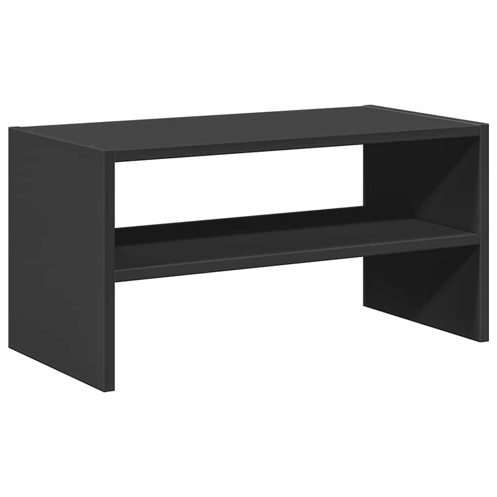 Schuhregal Stapelbar E Eiche 60X30X30,5 Cm Schwarz