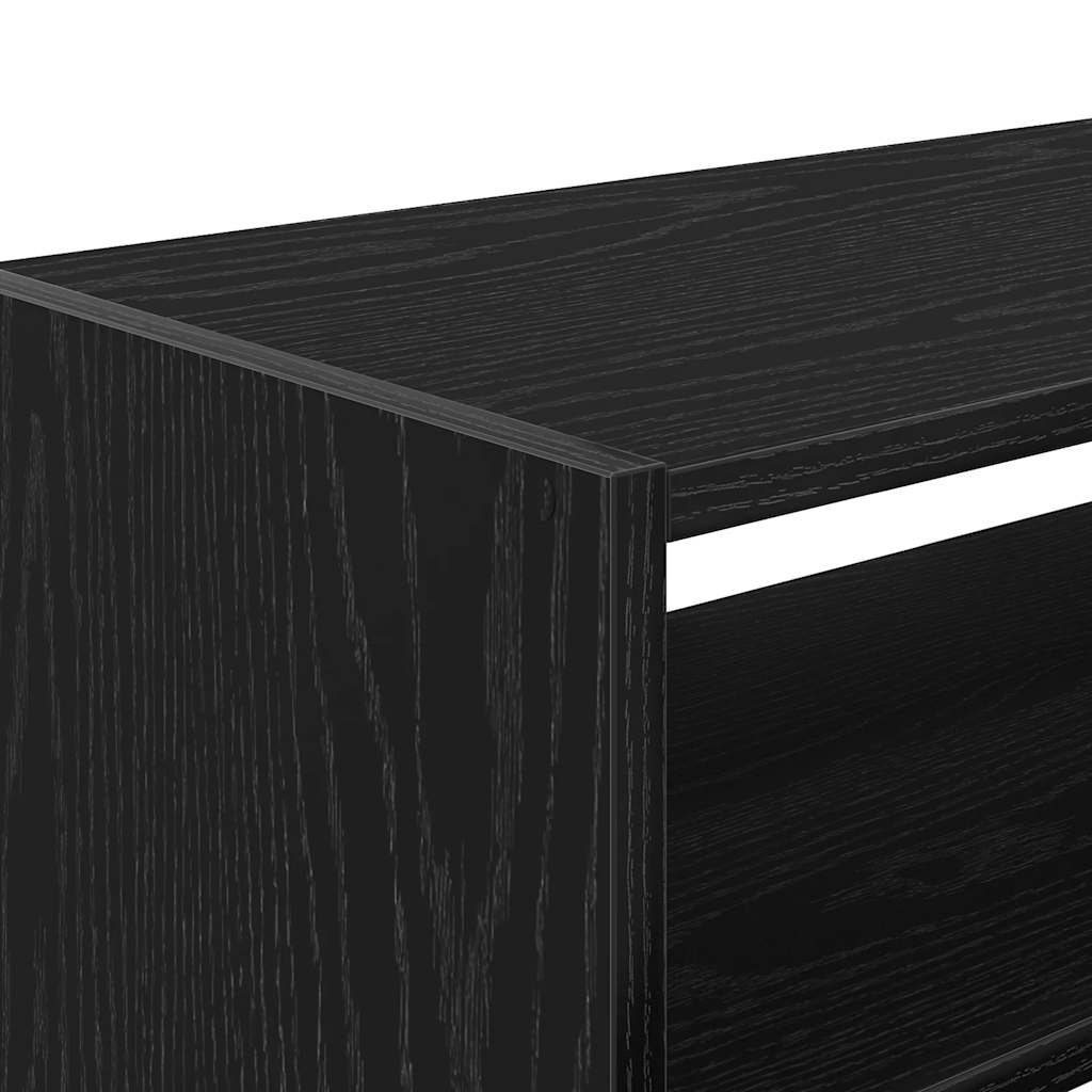 Schuhregal Stapelbar E Eiche 60X30X30,5 Cm Schwarz