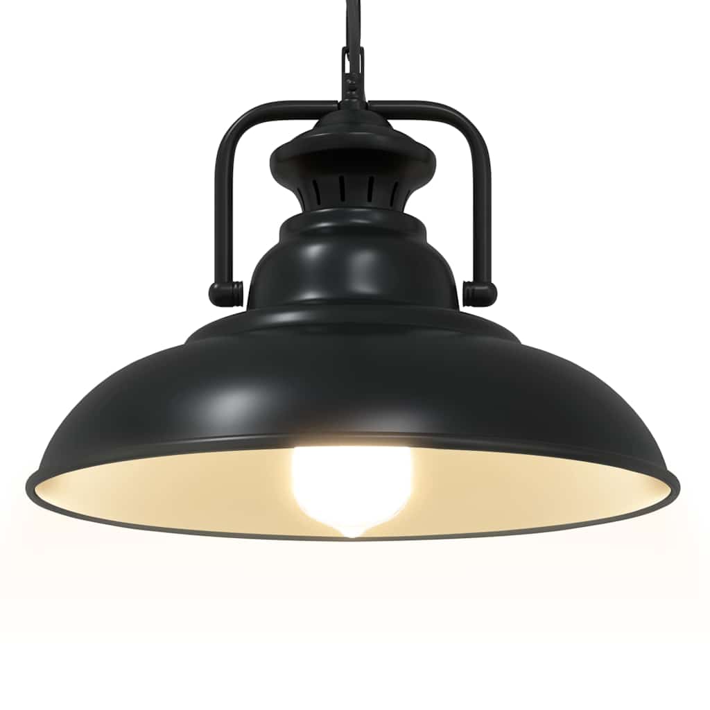 Pendelleuchte E27 Schwarz Ø 31 Cm Eisen Braun