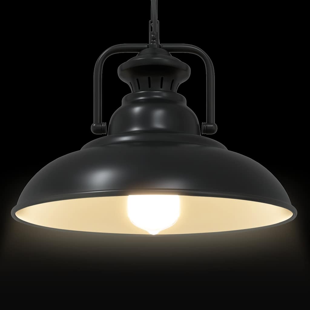 Pendelleuchte E27 Schwarz Ø 31 Cm Eisen Braun
