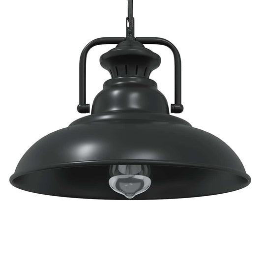 Pendelleuchte E27 Schwarz Ø 31 Cm Eisen Braun