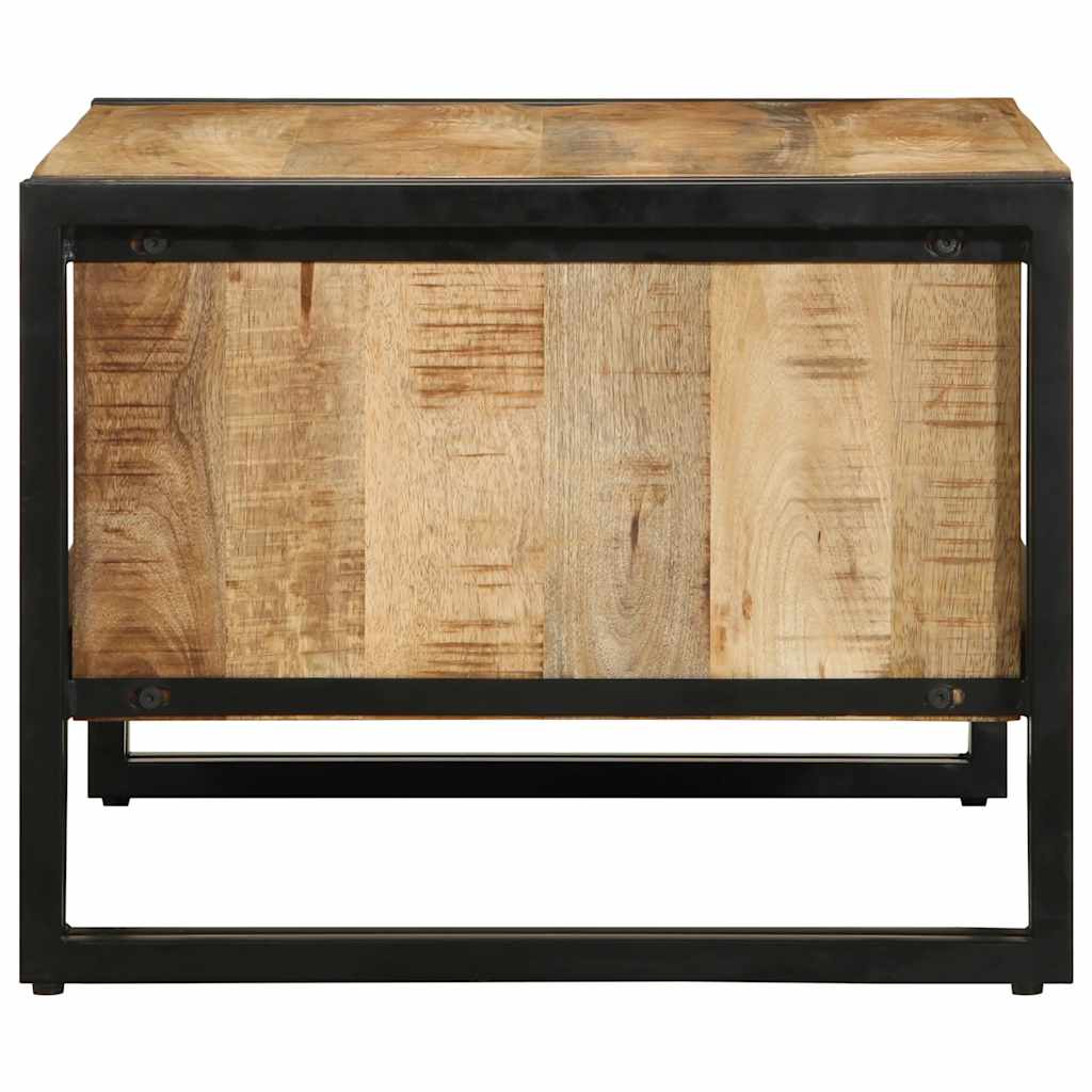 Couchtisch 70X50X38 Cm Raues Massivholz Mango